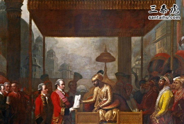 莫卧儿王朝皇帝贾汗吉尔接见了英国大使托马斯•罗伊